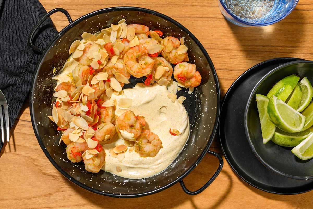 Crevettes poêlées à l'ail et piment rouge