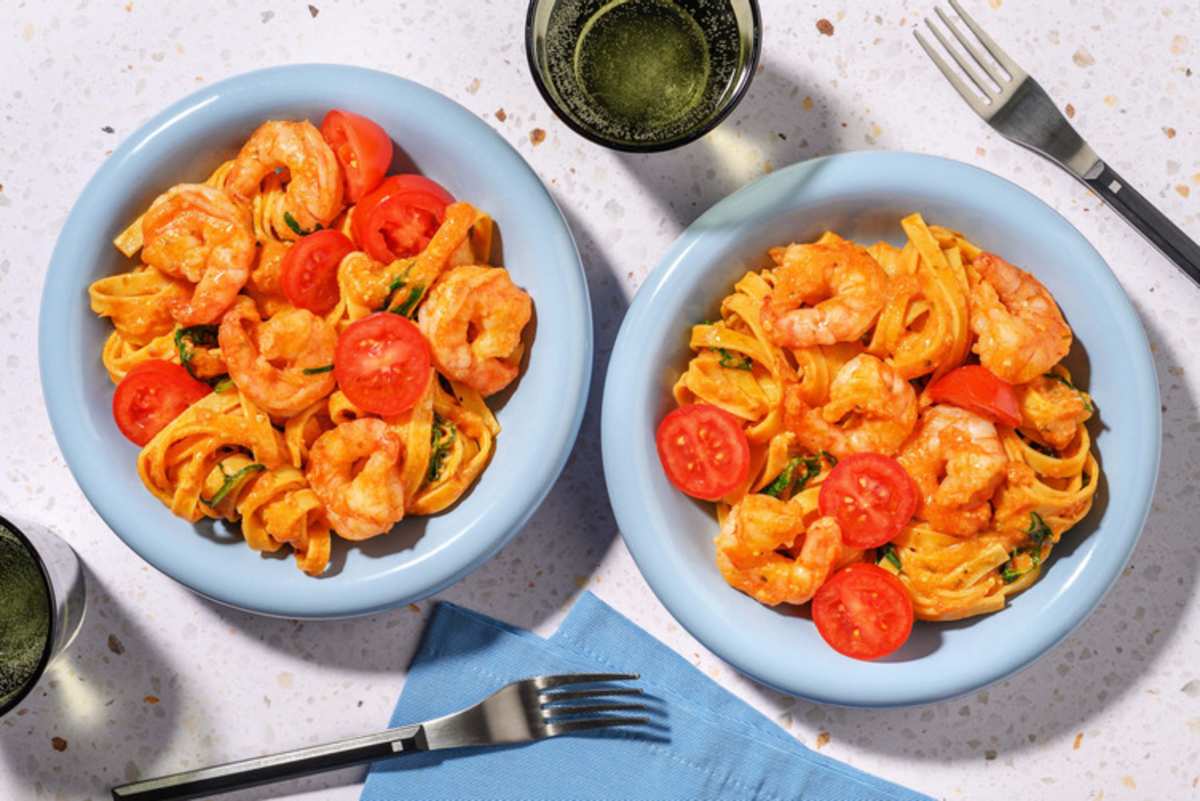 Verse tagliatelle met garnalen