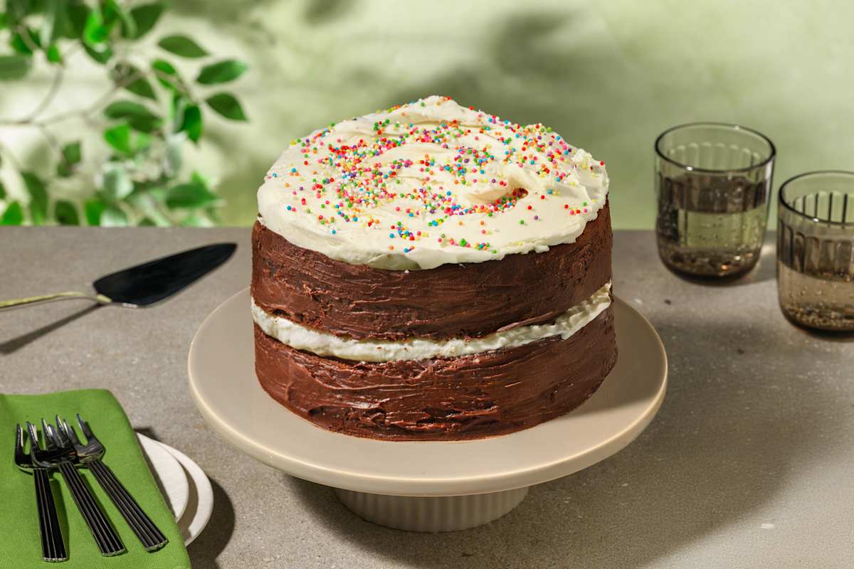 Gâteau d'anniversaire d'HelloFresh au chocolat