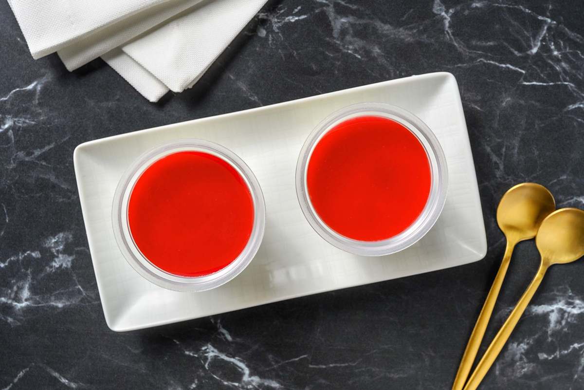 Panna cotta met framboos