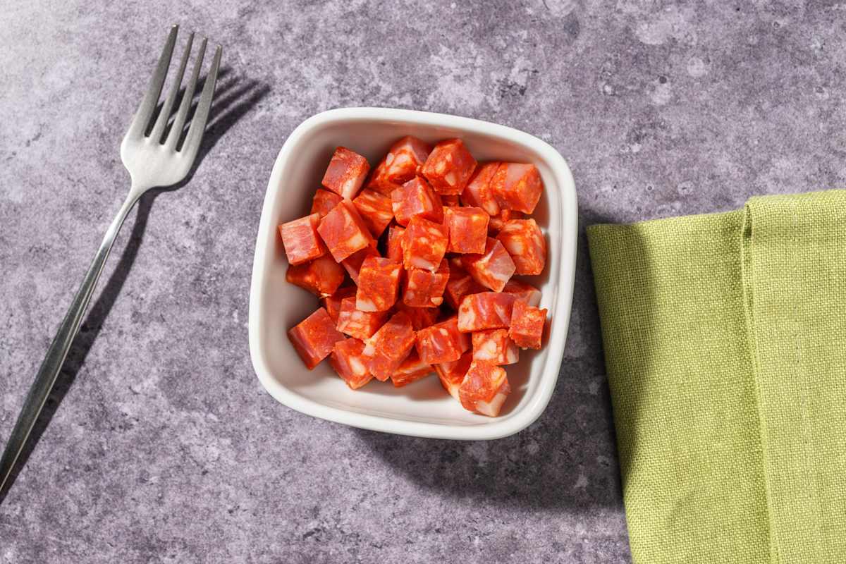 Dés de chorizo en extra