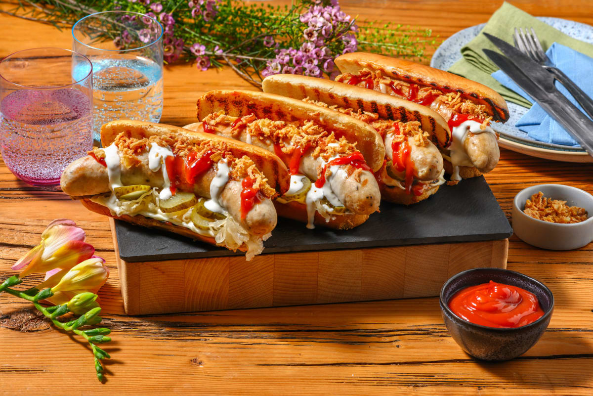 Hot-dog gourmand au BBQ