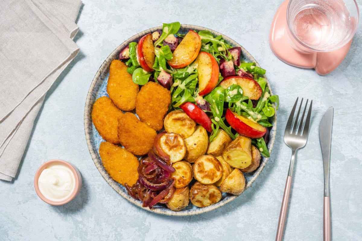 Vegan Nuggets with Beetroot Salad