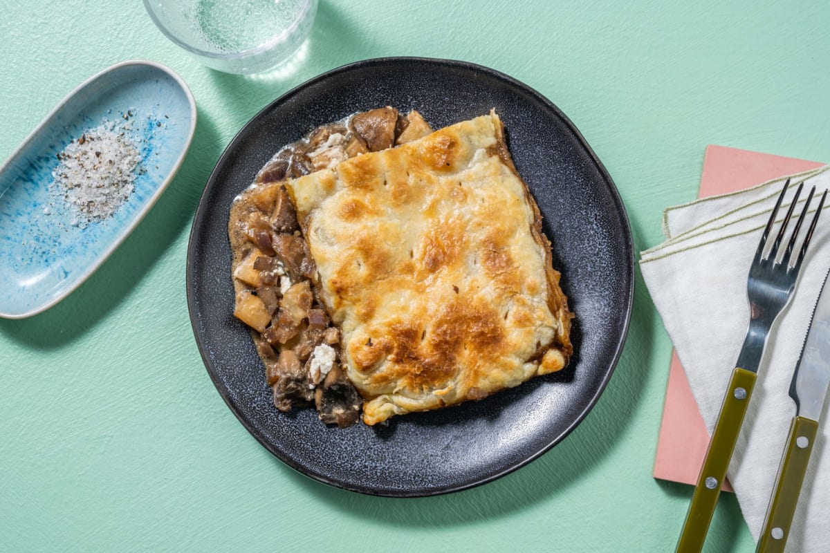 Vegetarische pastei met geitenkaas