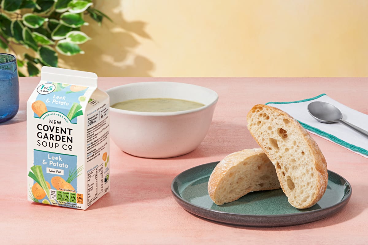 New Covent Garden Leek and Potato Soup and Handmade Ciabatta Loaf Bundle