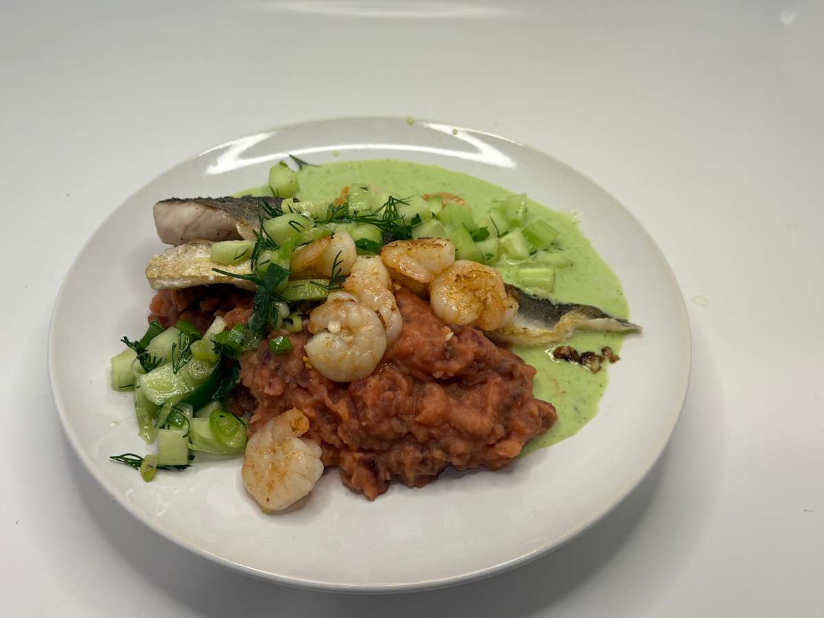 Nordsee Teller! mit Seehecht und Garnelen