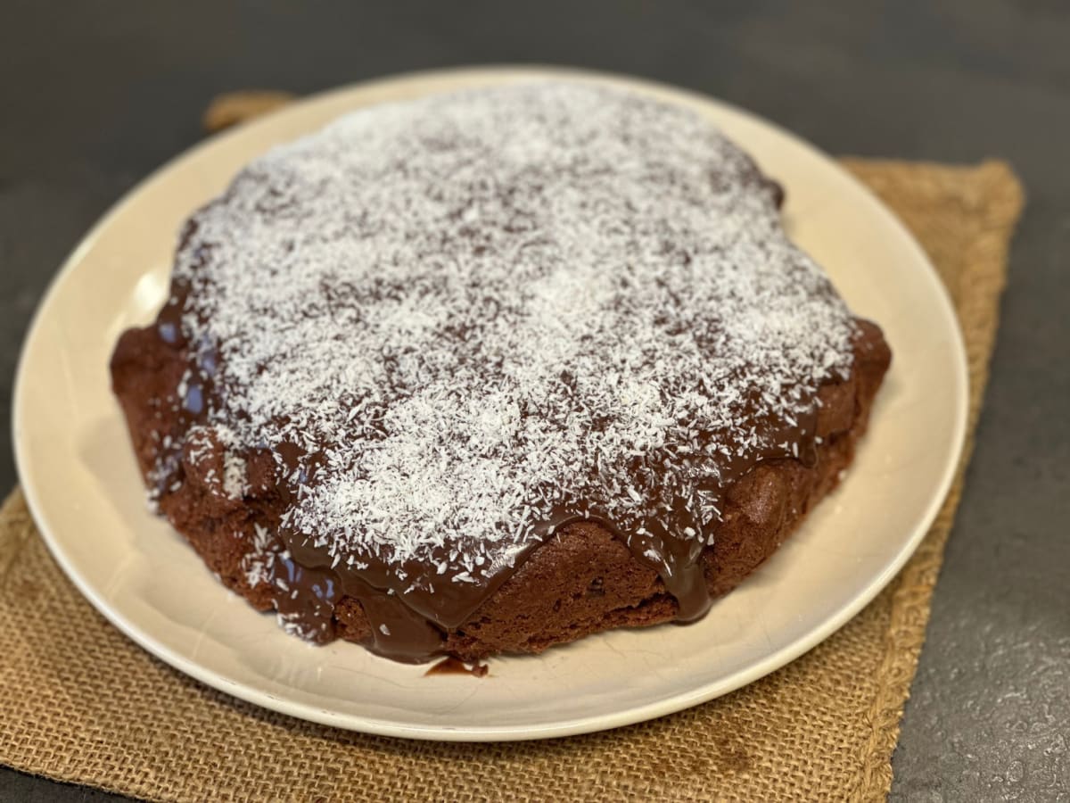 Coconut Glazed Chocolate cake