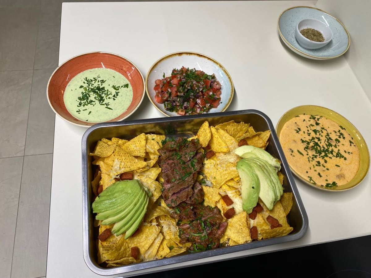 Game day nacho bites with refried beans and salsa