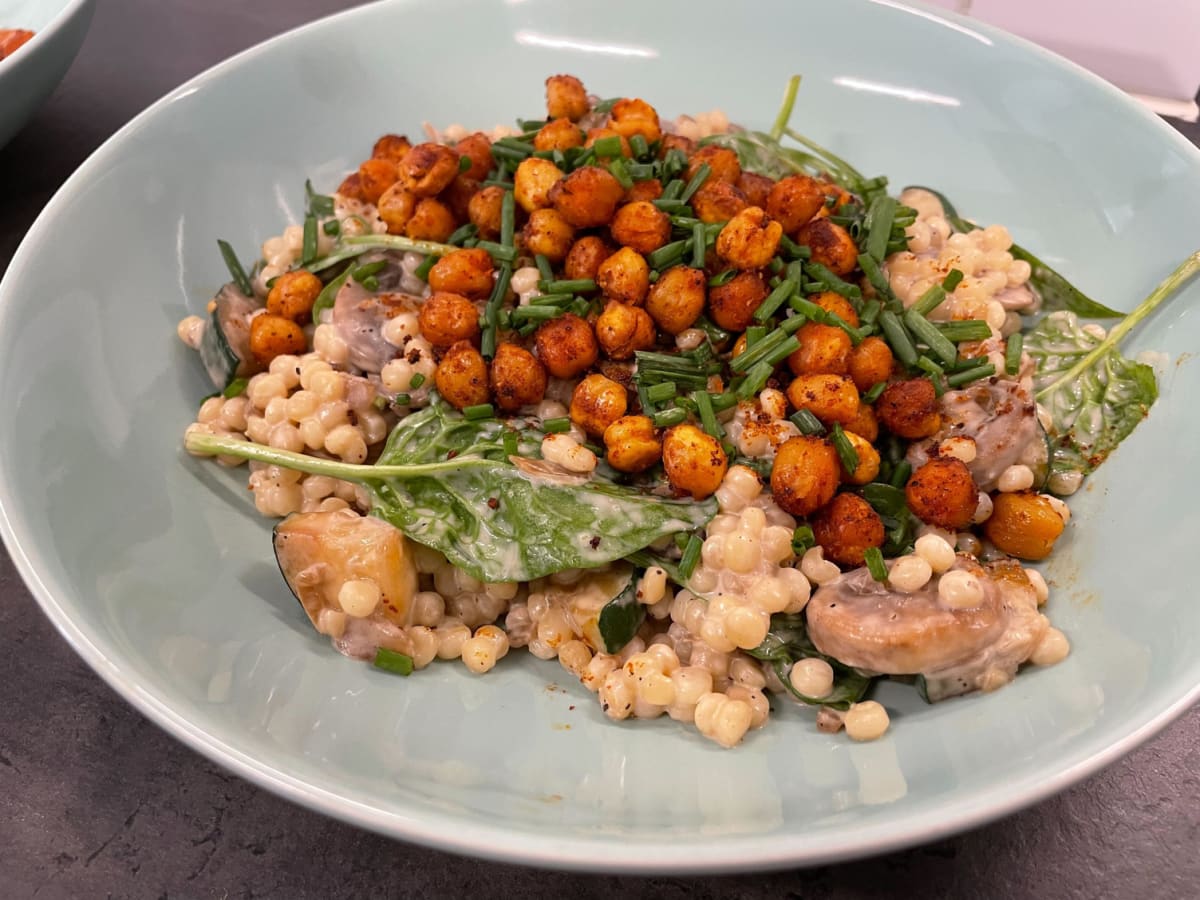 Smokey chickpea pearl couscous