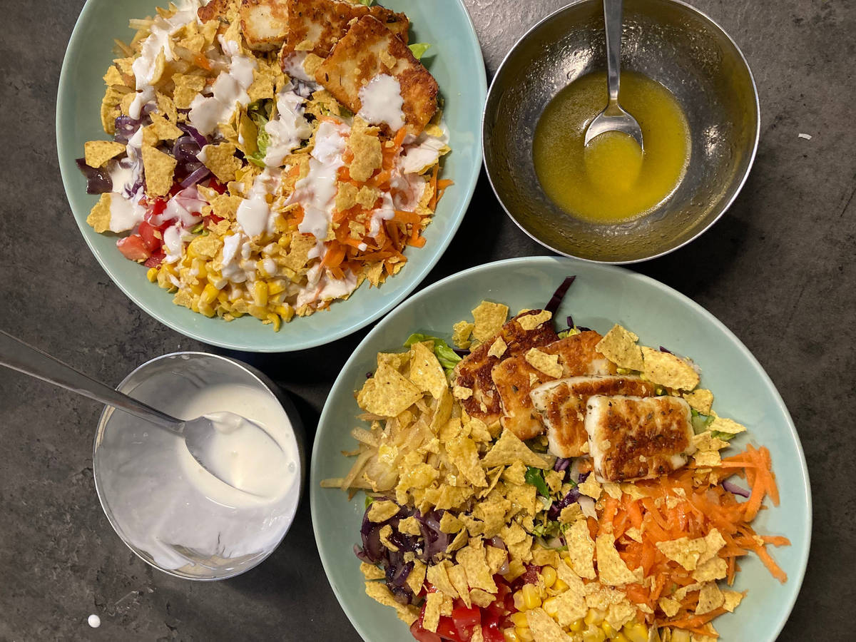 Rainbow Halloumi Taco Salad HelloFresh
