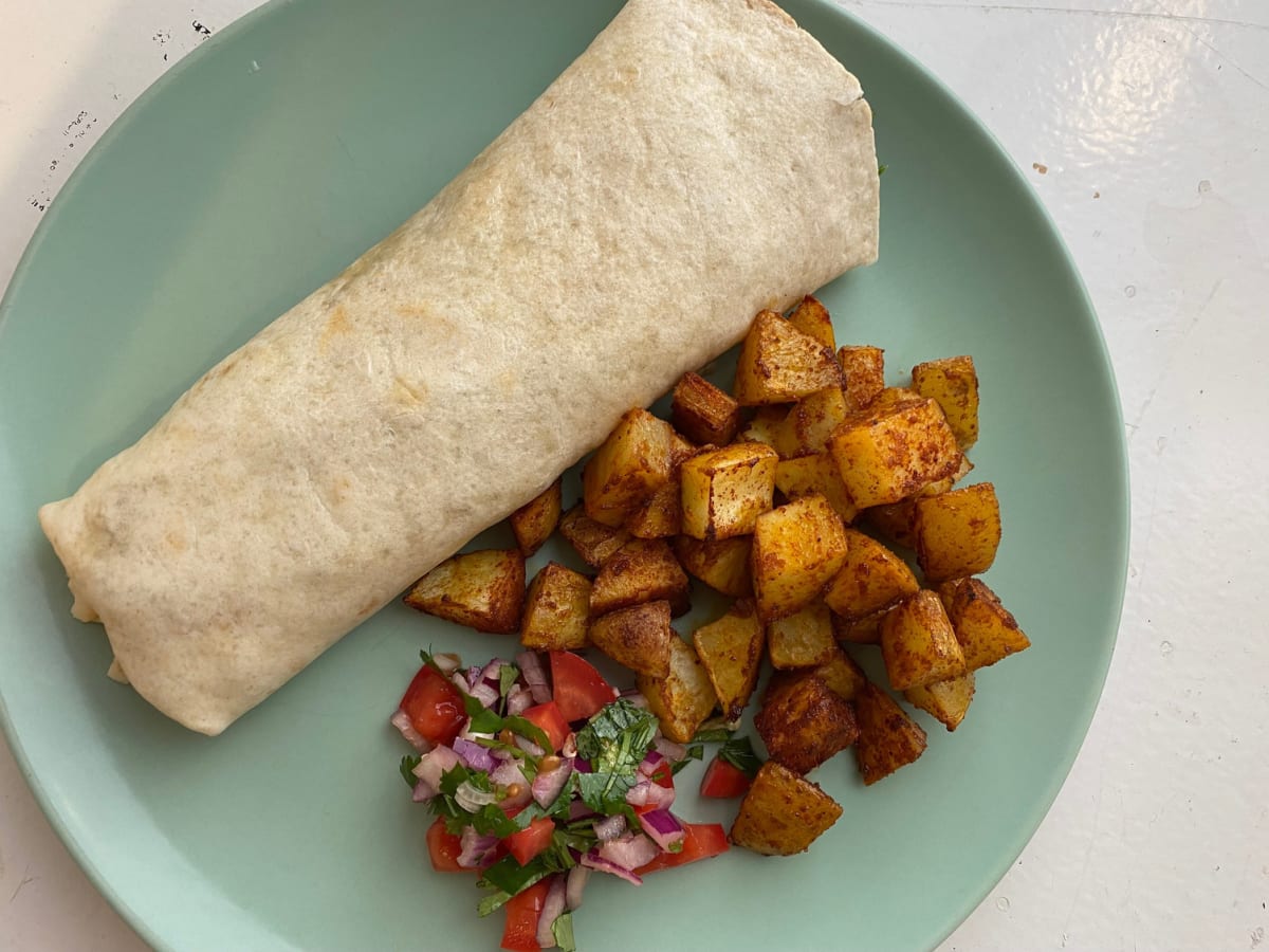 Baja spiced saithe wrap