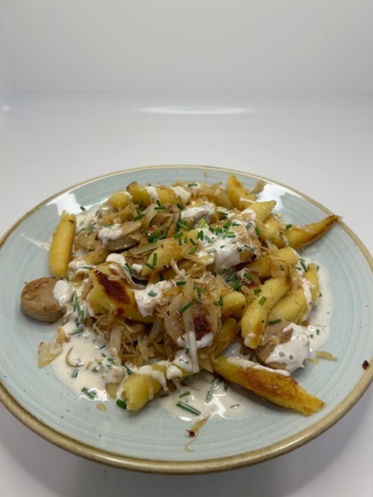 Vegane Schupfnudeln mit Räuchertofu