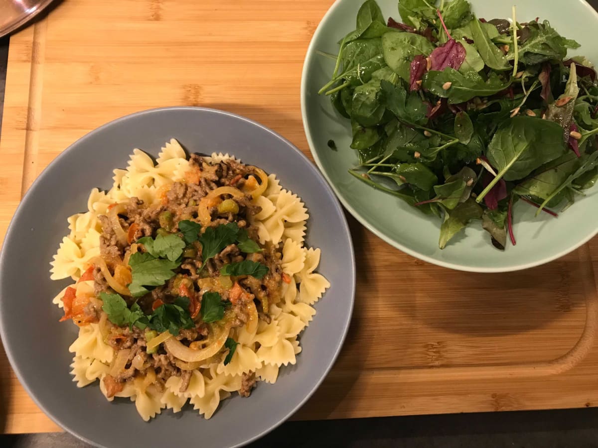 Calabrese beef mince pasta