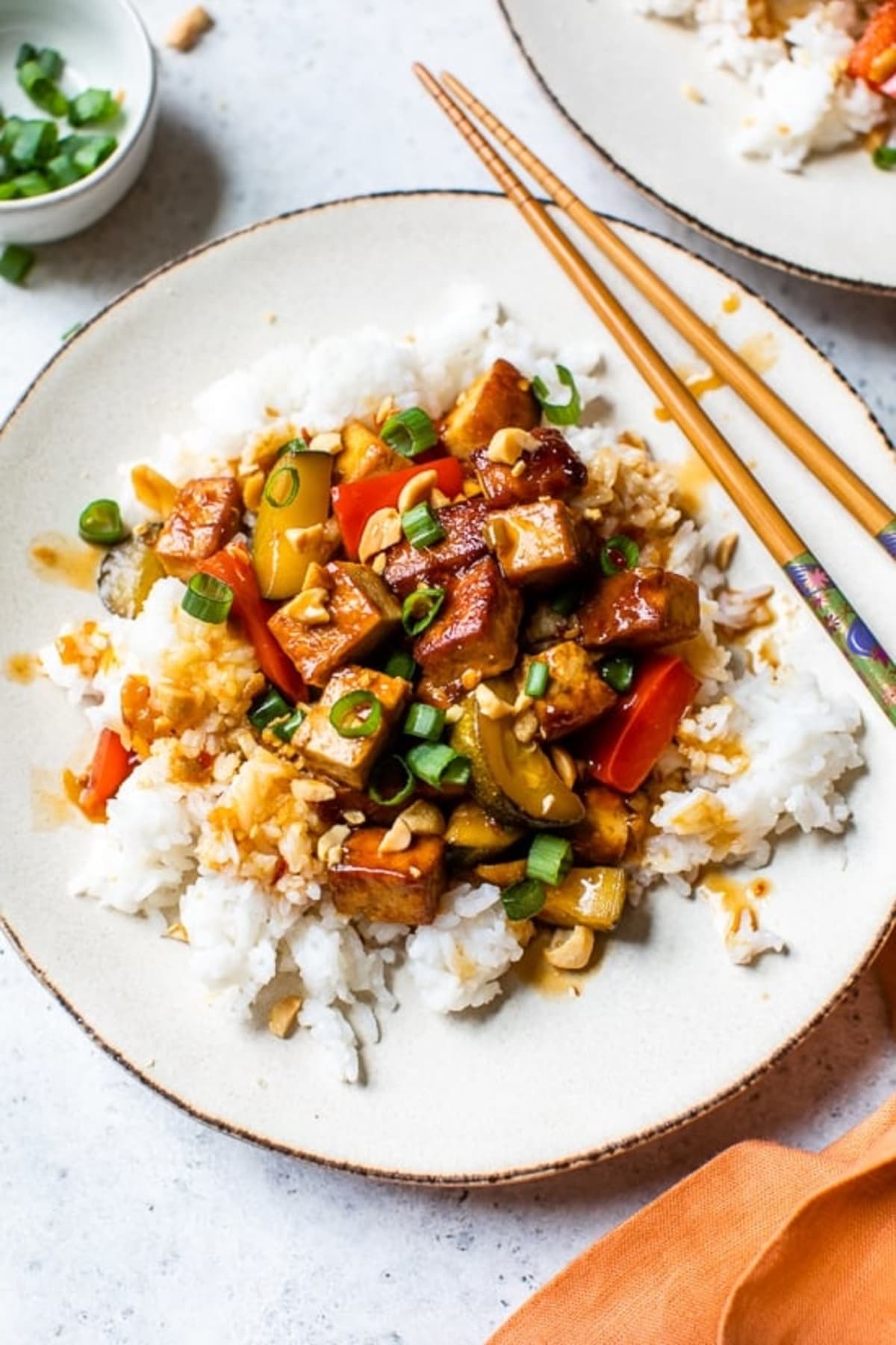 Saucy Peanut Tofu Bowls