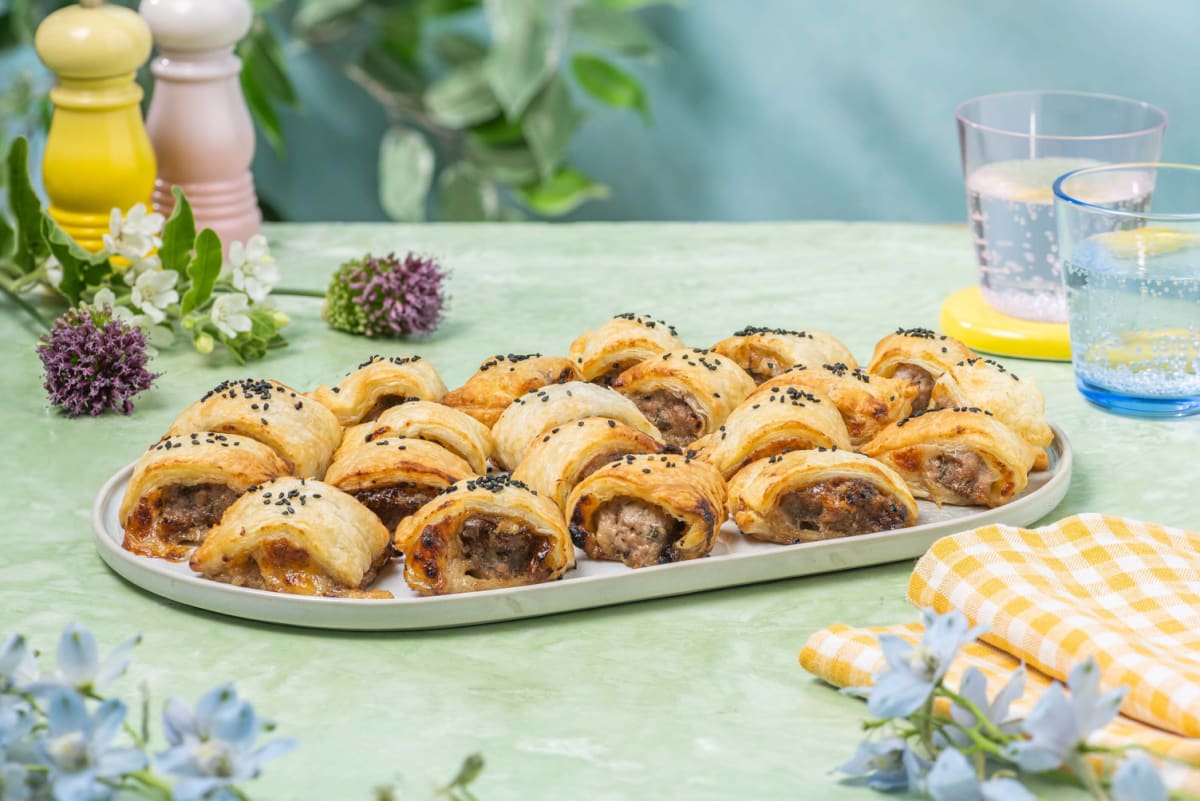 Cheddar, Pork & Onion Marmalade Sausage Rolls