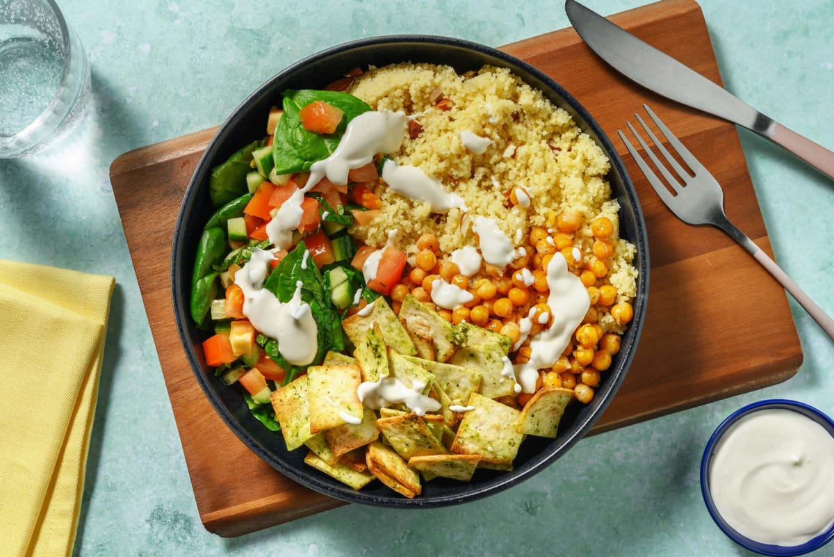 Middle-Eastern chickpea buddha bowl