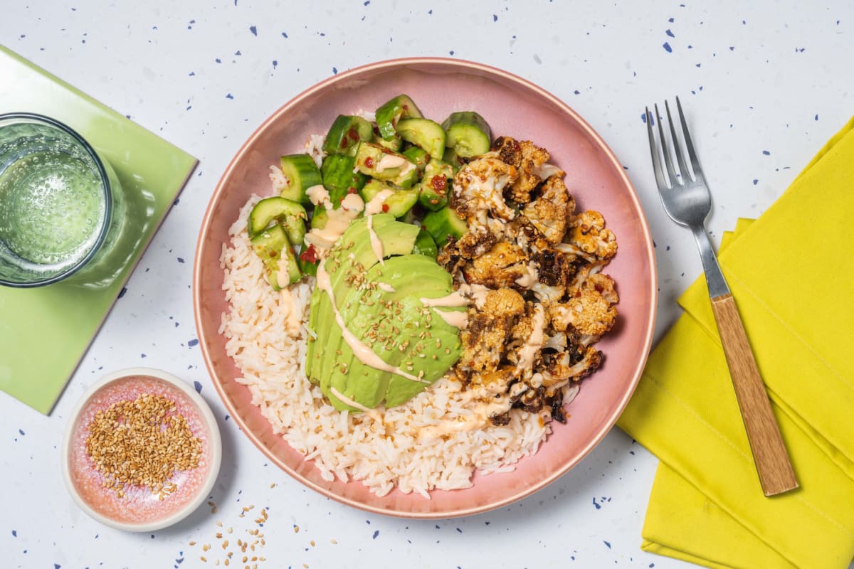 Honey-Miso Cauliflower Poke Bowl