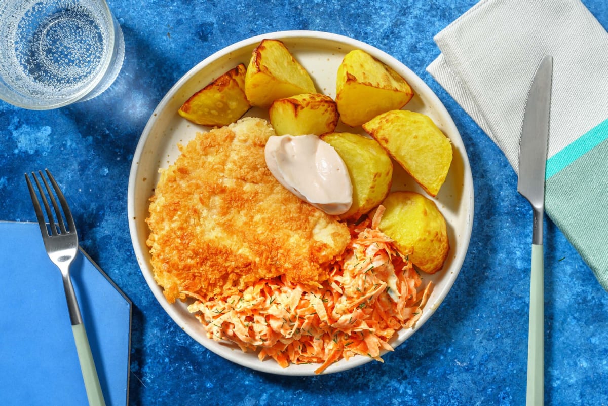 Hähnchenschnitzel mit Currydip