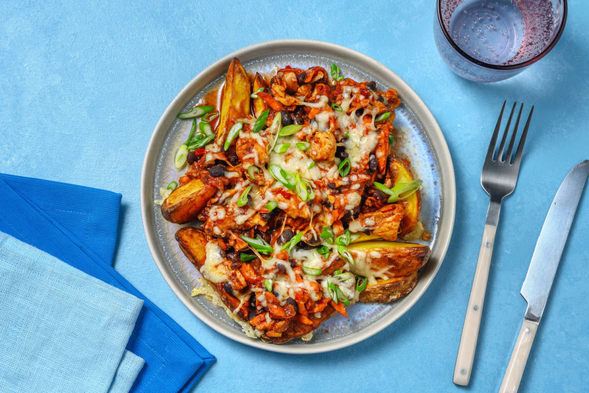 Smoky BBQ Chicken & Black Bean Loaded Wedges