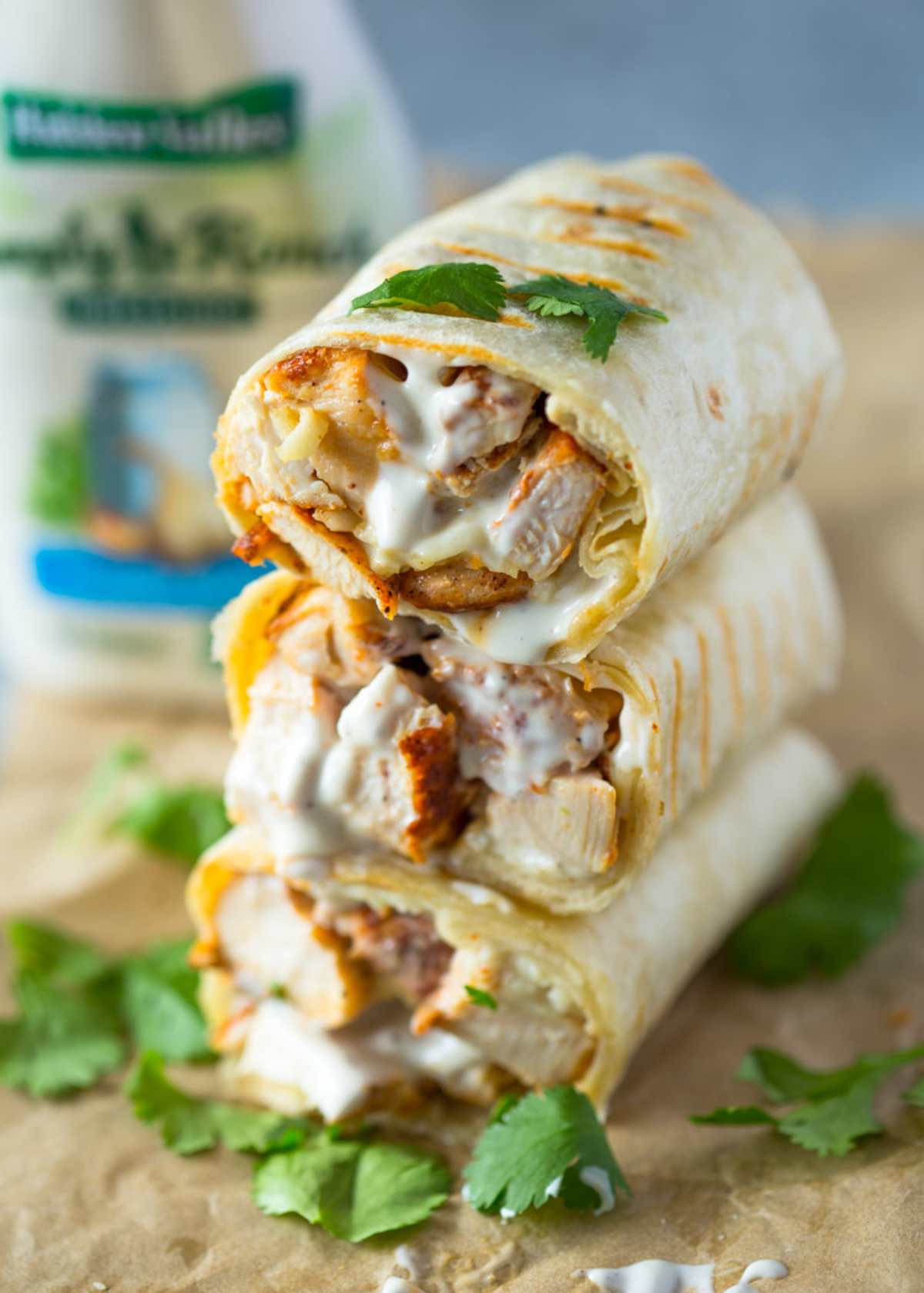 Superquick Dill-Pickle Ranch Chicken Wraps