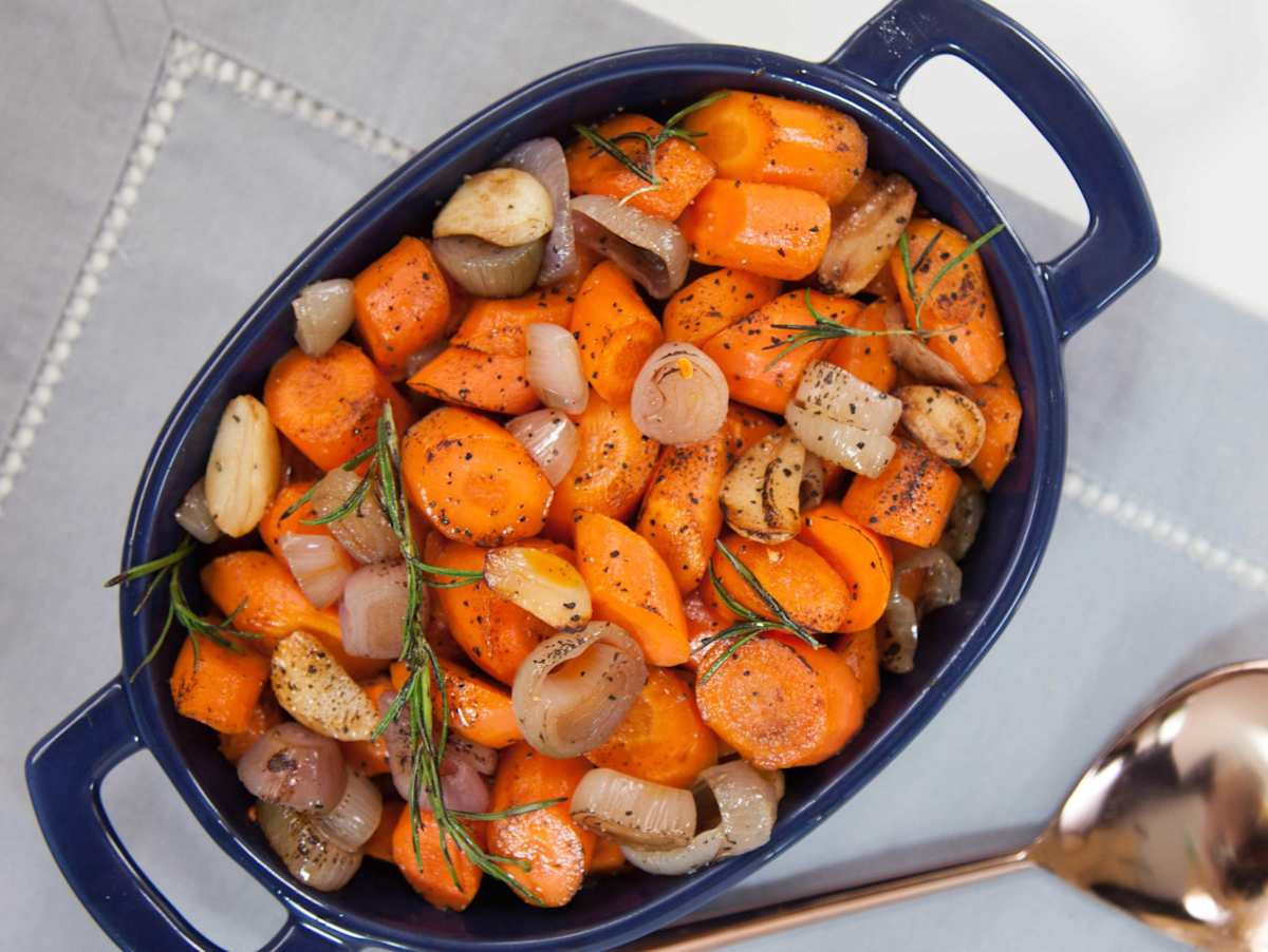 Roasted Rainbow Carrots and Shallots