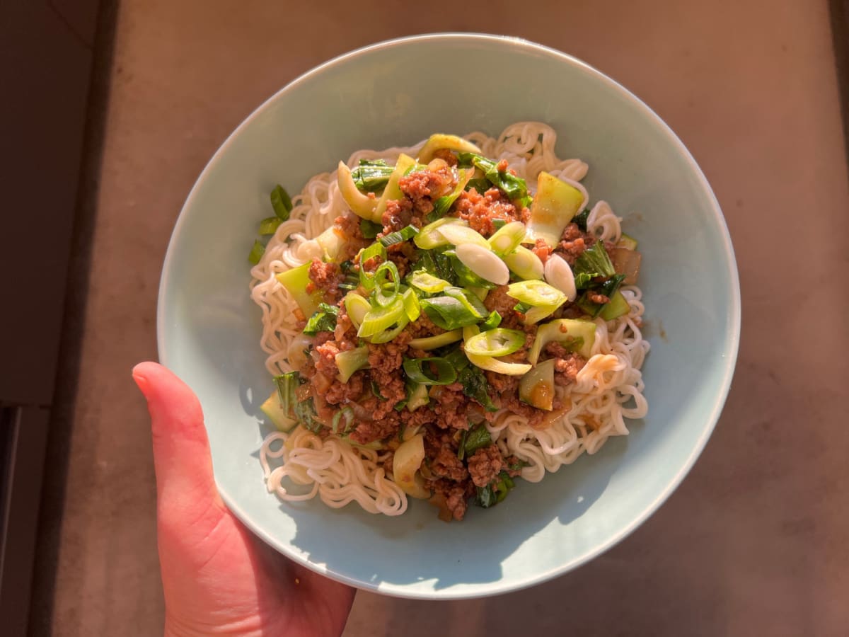Spicy Asian style pork noodles