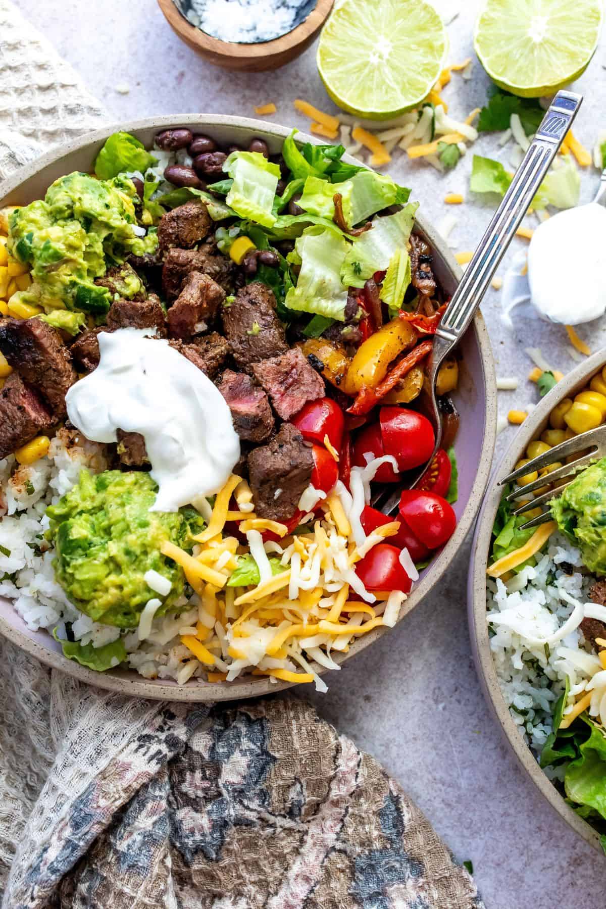 Health Product Line Surcharge - Steak and Pineapple-Black Bean Salsa Bowls 