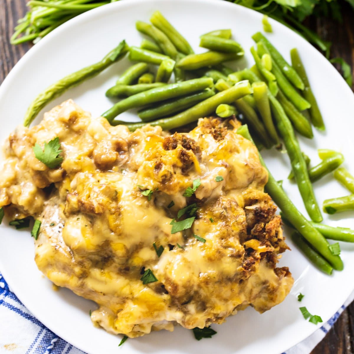 Speedy Stuffing Topped Pork Chops