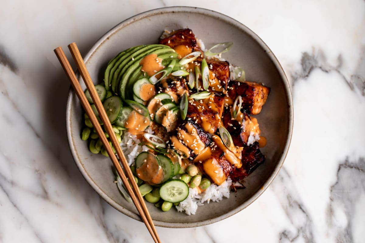 Grilled Teriyaki Salmon Bowl