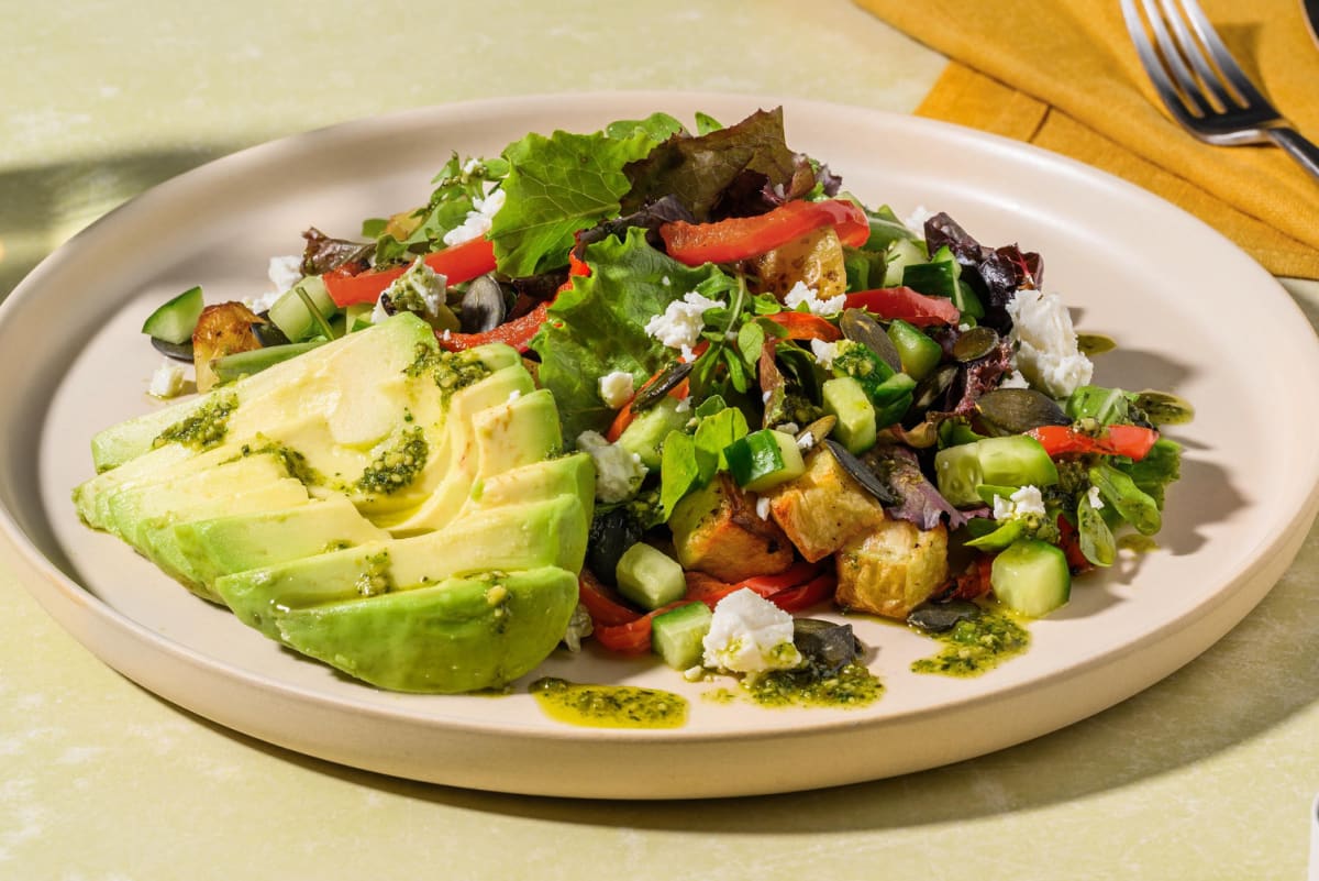 Mediterranean Style Avocado Sunshine Salad