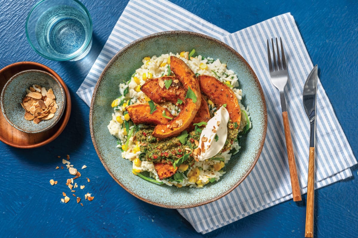 Spiced Roast Pumpkin & Chimichurri