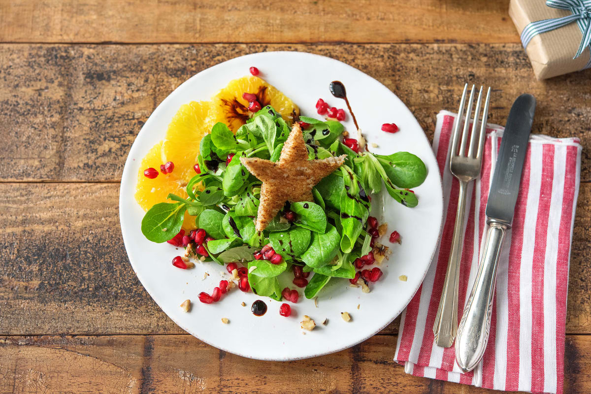 Als Vorspeise: Feldsalat mit Granatapfel