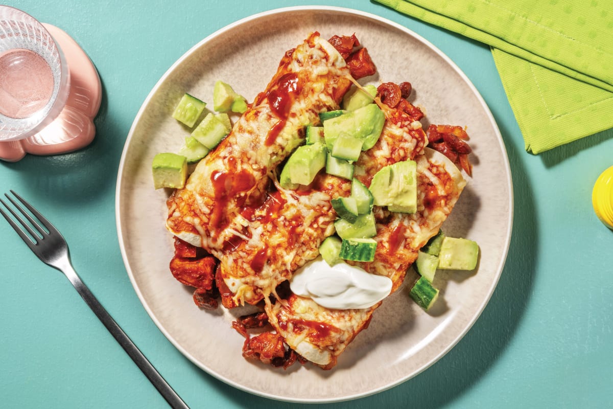 Smokey Potato & Kidney Bean Enchiladas