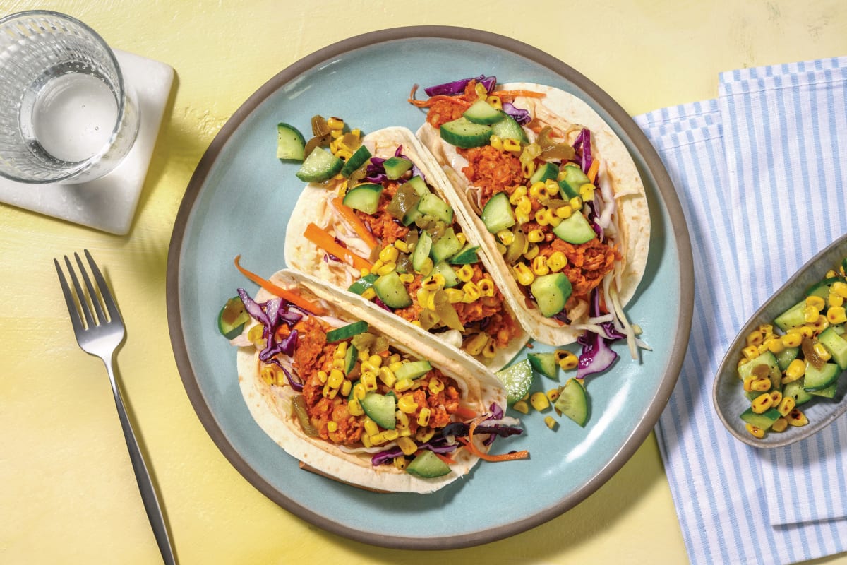 Quick All-American Smashed Chickpea Tacos