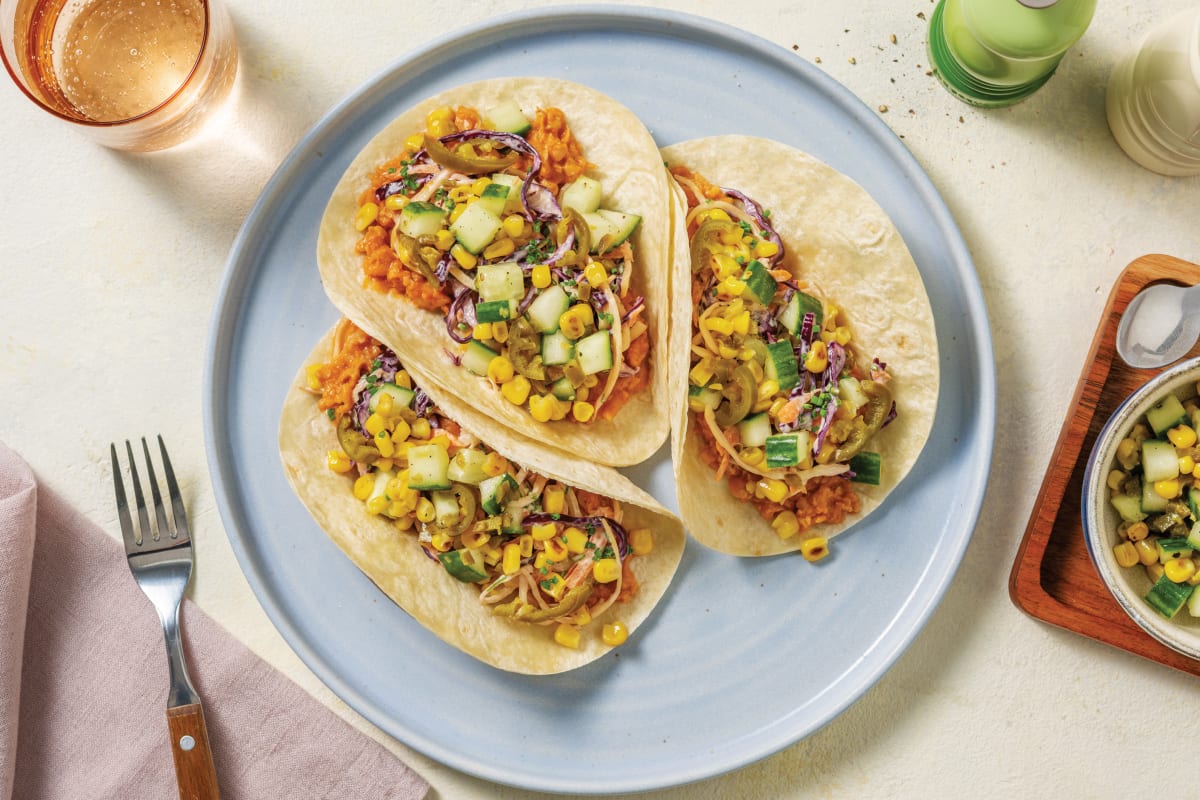 American-Style Smashed Chickpea Tacos