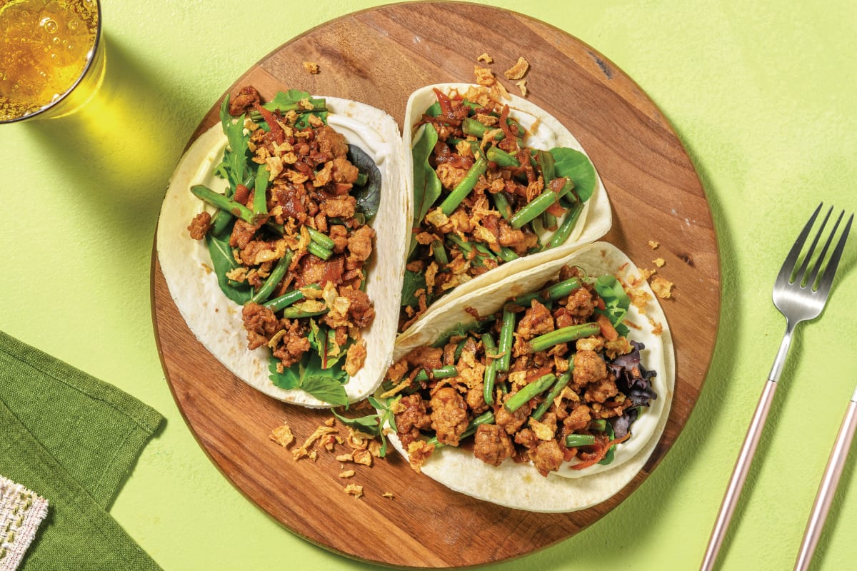 Quick Sweet-Soy Caramelised Pork Tacos