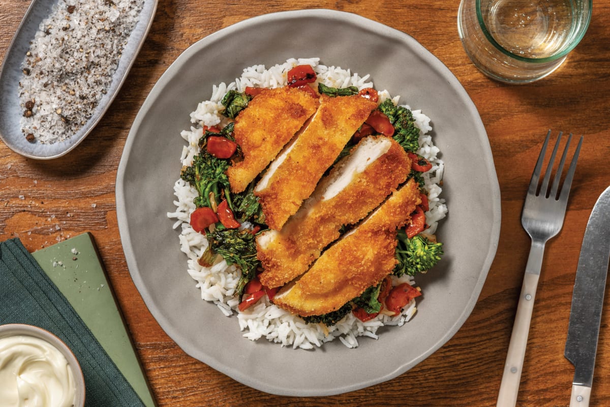 Asian Chicken Schnitzel &amp; Garlic Rice Recipe | HelloFresh