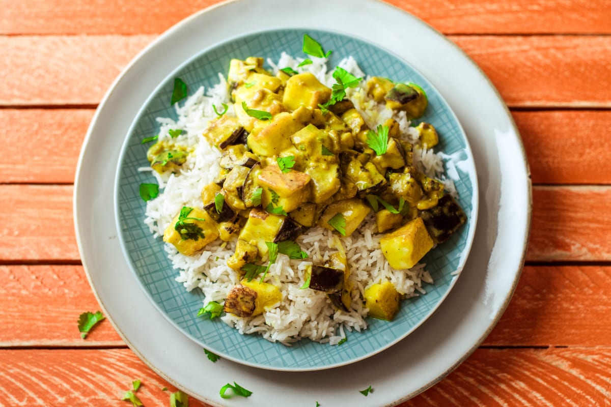 Aubergine and Paneer Curry