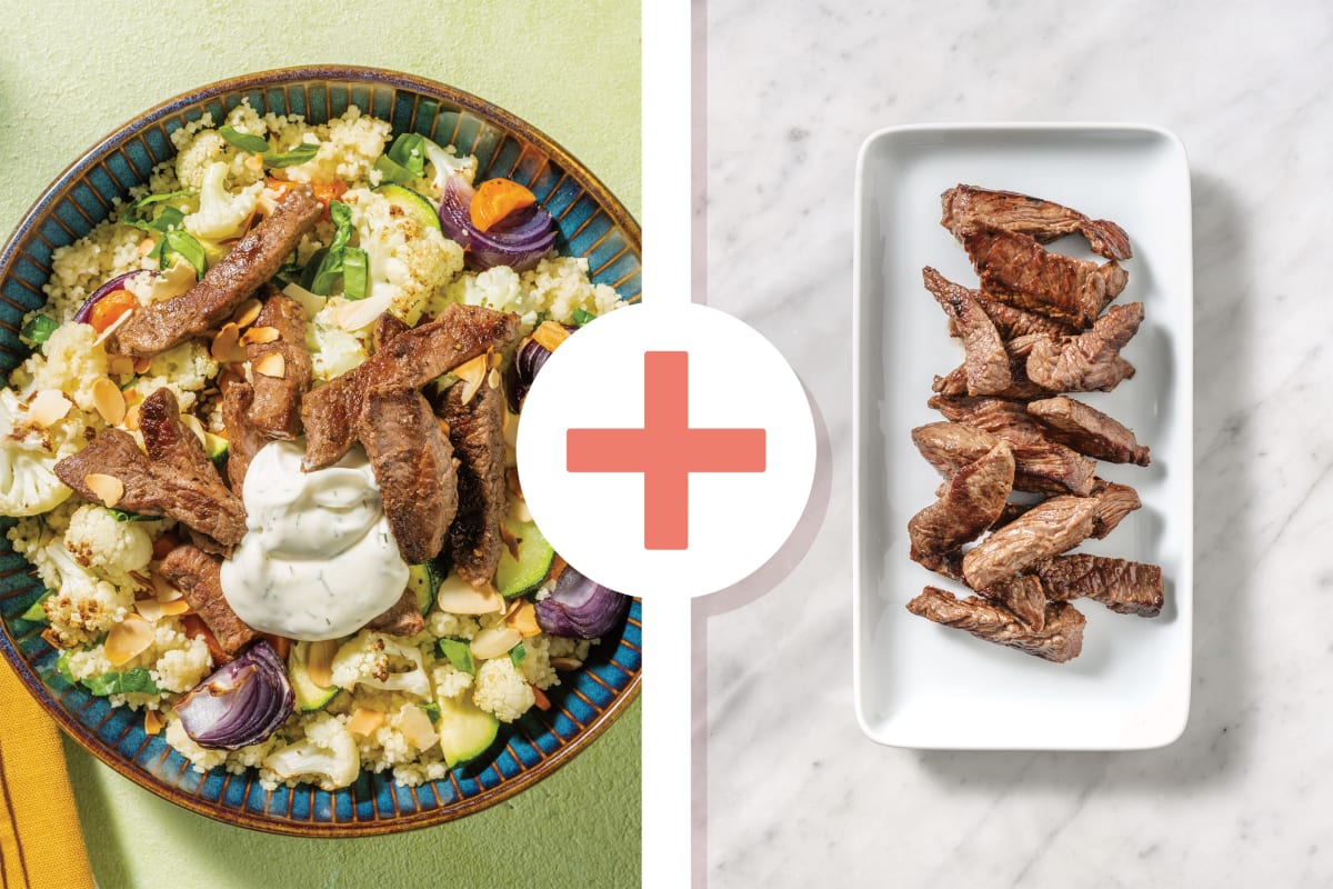 Easy Aussie Double Beef & Roast Veggie Couscous Recipe HelloFresh