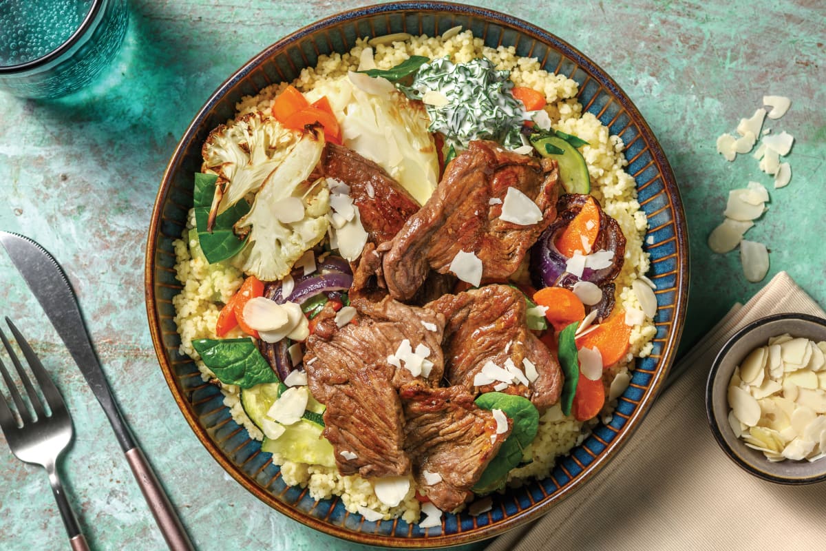 Easy Beef & Roast Veggie Couscous