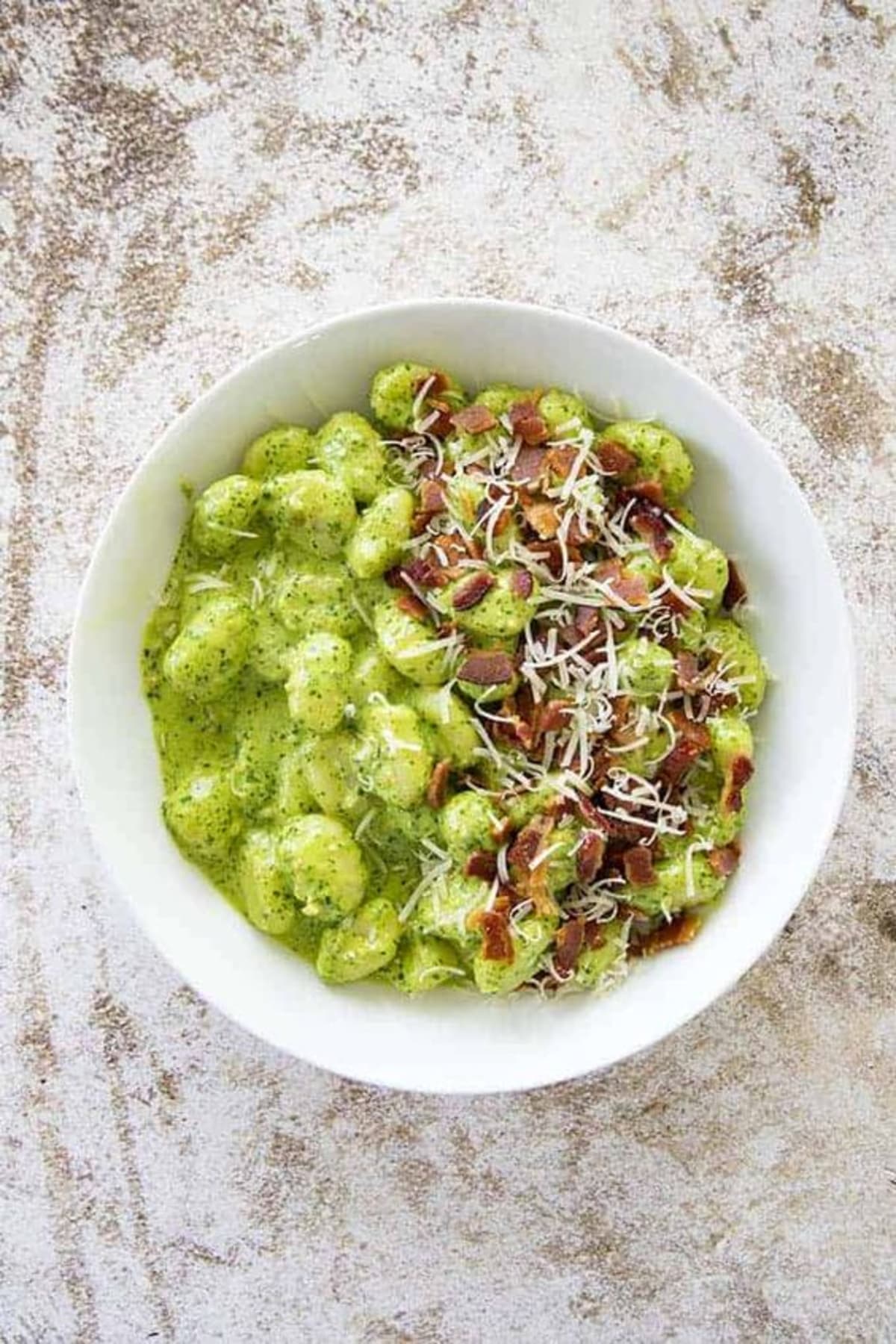 Creamy Pesto Bacon Gnocchi