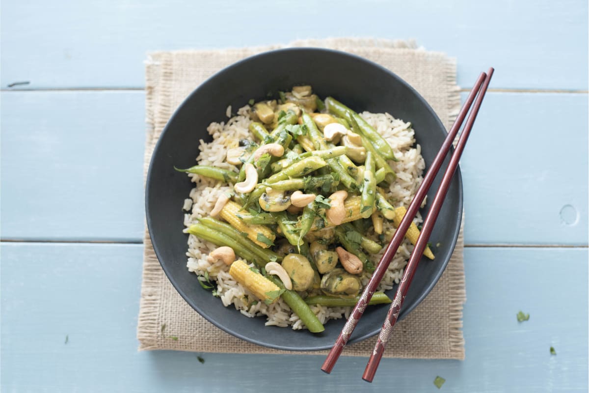 Baby Corn and Green Bean Curry