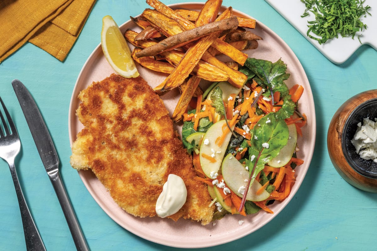 Herby Crumbed Chicken & Kumara Fries Recipe | HelloFresh