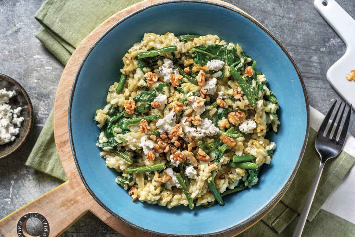 Basil Pesto & Marinated Goat Cheese Risotto