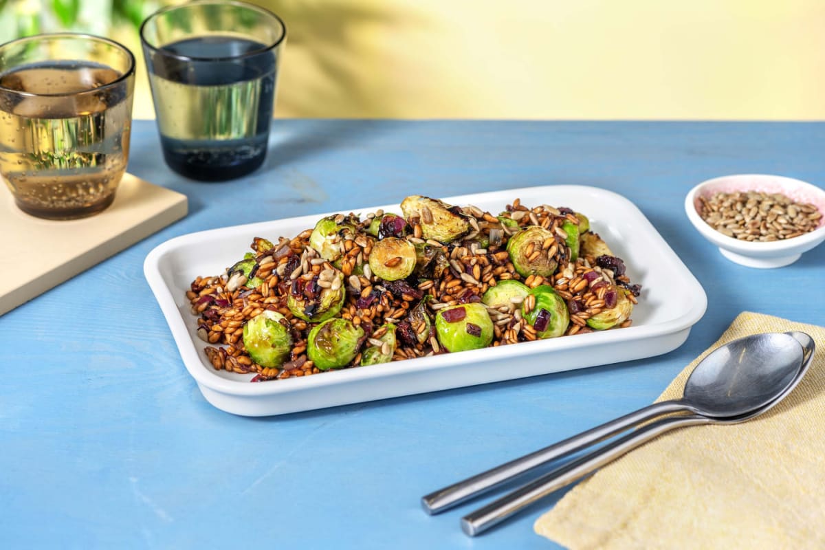 Balsamic Farro and Brussels Sprouts