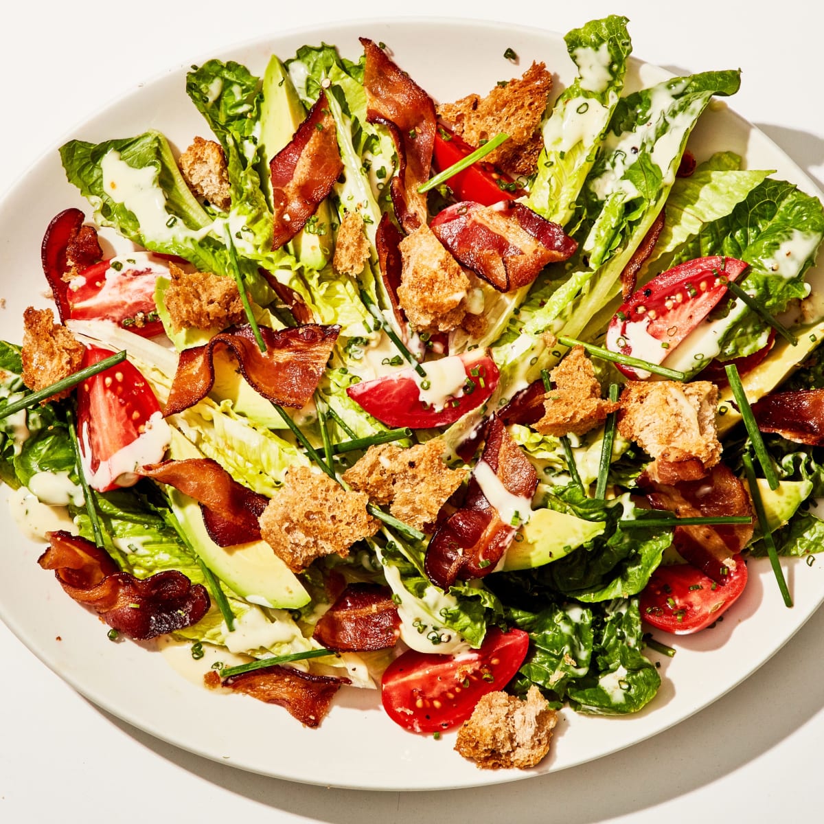 BLT Salad and Chive Croutons