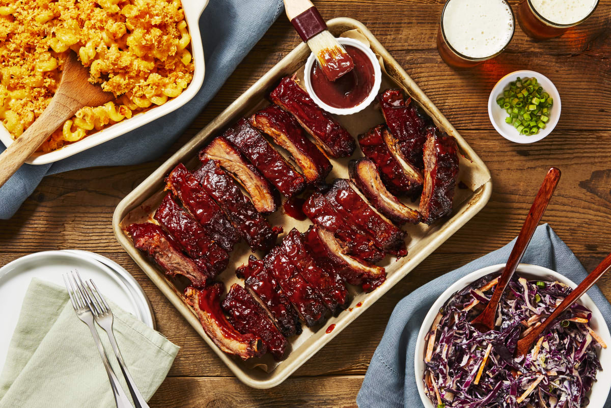 BBQ Baby Back Ribs & Cheesy Buffalo Mac