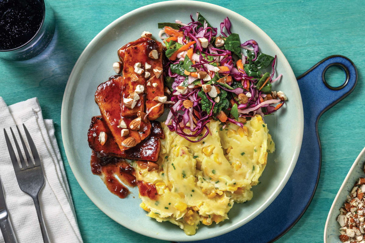 BBQ Cherry-Glazed Haloumi & Slaw