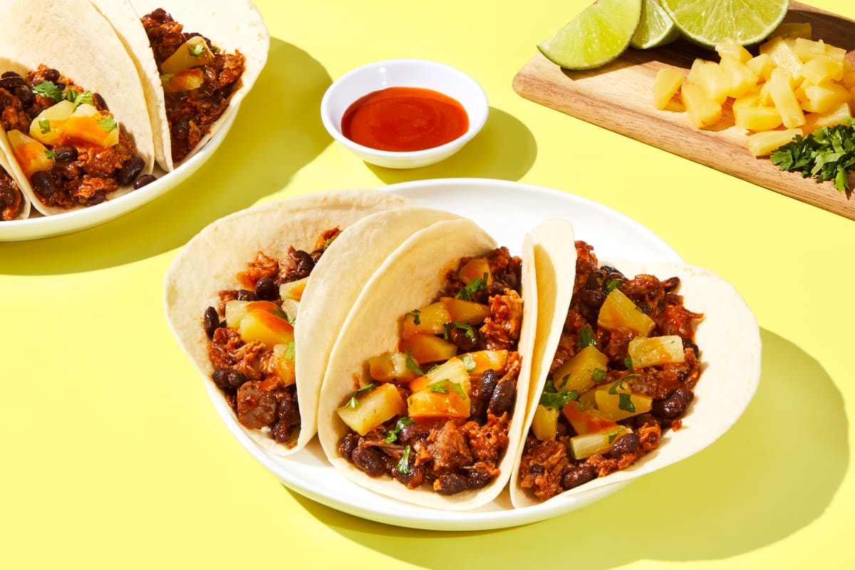 BBQ Pork & Bean Tacos