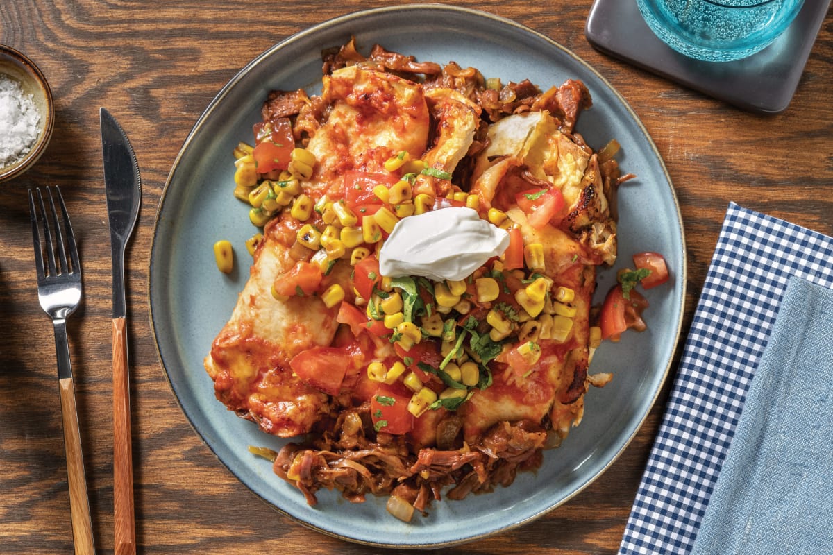 BBQ Pulled Pork Enchiladas